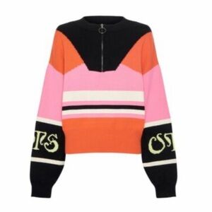 One TeaSpoon colorful half zipper sweater. Size M . Like new